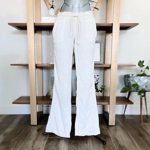 Roxy Wide-Leg Drawstring Pants in Cream Size Small